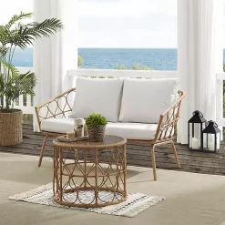 Kirklands Home Outdoor Sets|Woven Loop Rattan 2-pc. Outdoor Loveseat Set
