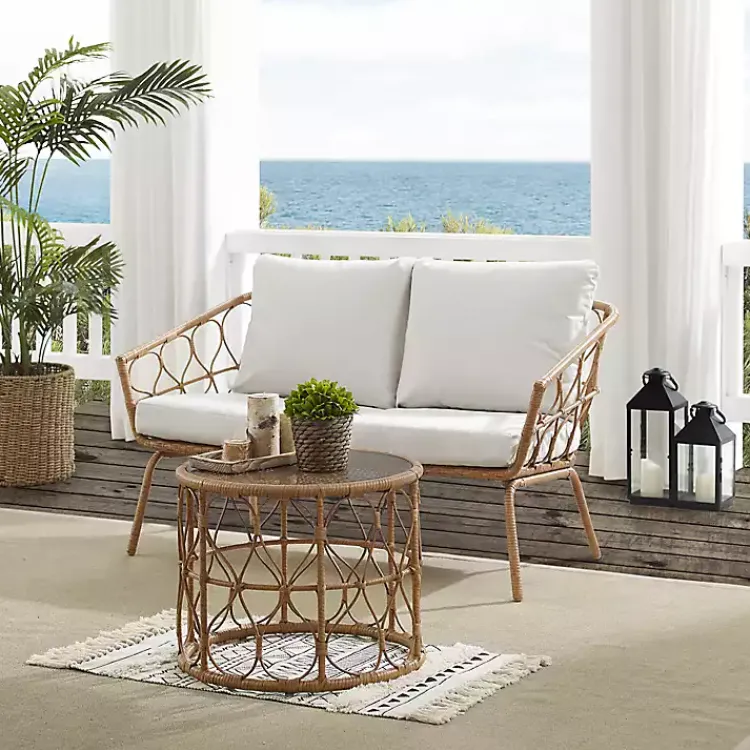 Kirklands Home Outdoor Sets|Woven Loop Rattan 2-pc. Outdoor Loveseat Set