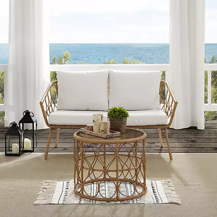 Kirklands Home Outdoor Sets|Woven Loop Rattan 2-pc. Outdoor Loveseat Set