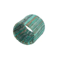 Kirklands Home Table Linens|Woven Minty 4-pc. Napkin Ring Set