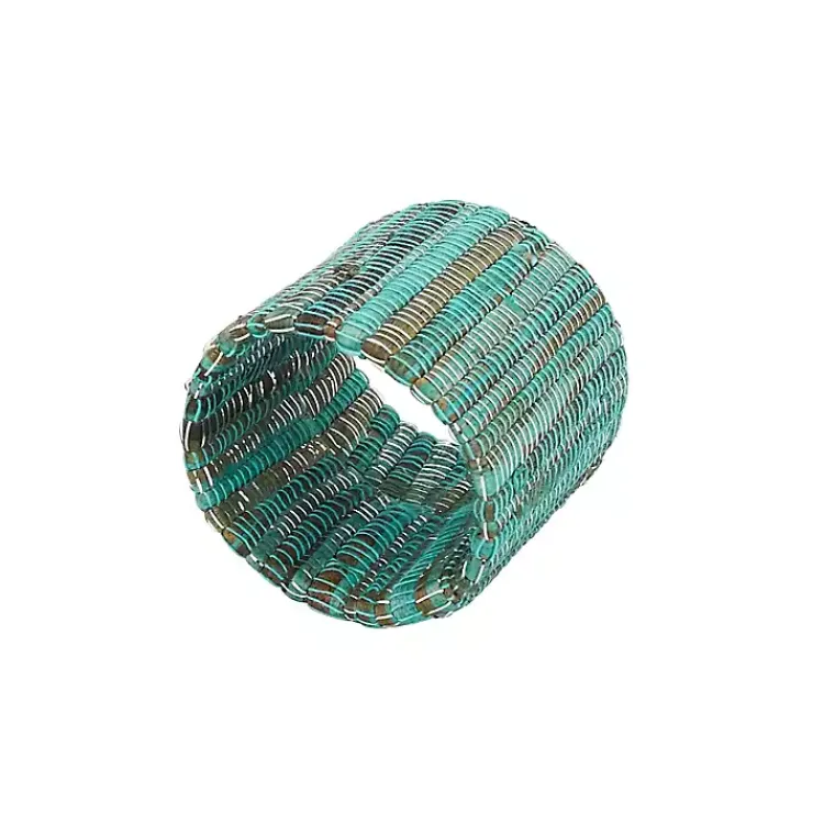 Kirklands Home Table Linens|Woven Minty 4-pc. Napkin Ring Set