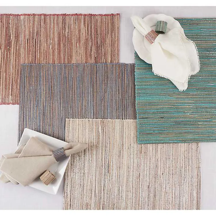 Kirklands Home Table Linens|Woven Minty 4-pc. Napkin Ring Set