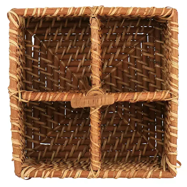 Kirklands Home Serving & Entertaining|Woven Rattan Martha Stewart Flatware Caddy Brown
