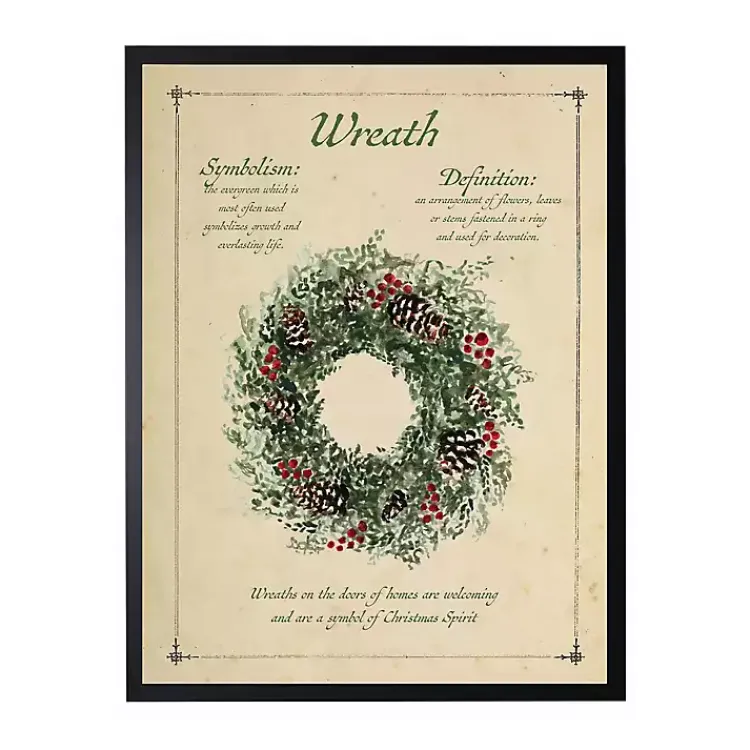 New Wreath Definition Framed Christmas Art Print Christmas Art & Wall Decor