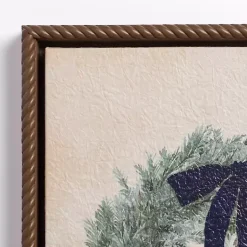 Hot Wreath with Bells Framed Canvas Art Print Christmas Art & Wall Decor