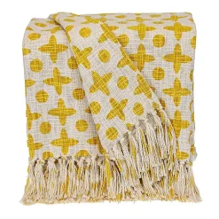 Outlet and Beige Patterned Fringe Throw Blankets & Throws