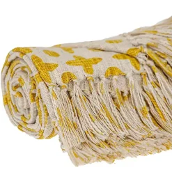 Outlet and Beige Patterned Fringe Throw Blankets & Throws