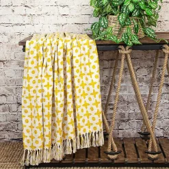 Outlet and Beige Patterned Fringe Throw Blankets & Throws