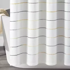 Kirklands Home Shower Curtains|Yellow and Gray Ombre Stripe Shower Curtain