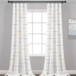 Kirklands Home Curtains & Drapes|Yellow and Gray Stripe Curtain Panel Set, 84 in.