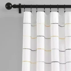 Kirklands Home Curtains & Drapes|Yellow and Gray Stripe Curtain Panel Set, 84 in.