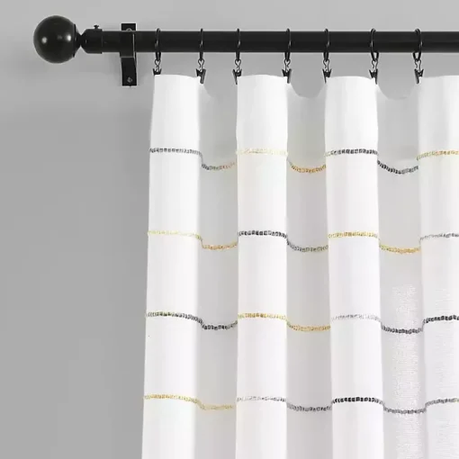 Kirklands Home Curtains & Drapes|Yellow and Gray Stripe Curtain Panel Set, 84 in.