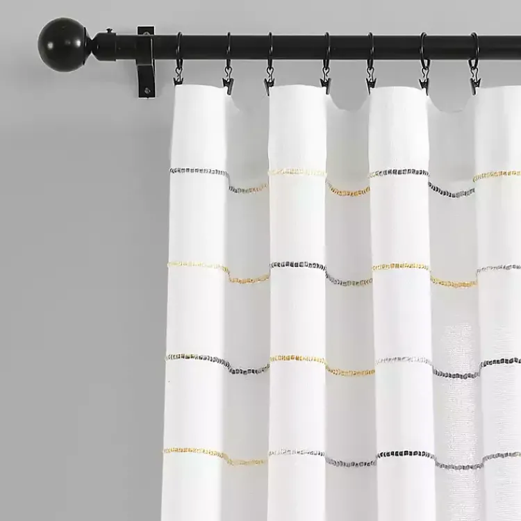 Kirklands Home Curtains & Drapes|Yellow and Gray Stripe Curtain Panel Set, 84 in.