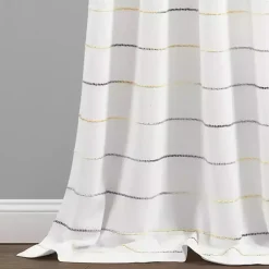 Kirklands Home Curtains & Drapes|Yellow and Gray Stripe Curtain Panel Set, 95 in.