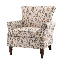 Kirklands Home Accent Chairs|Yellow and Orange Leaf Upholstered Accent Chair