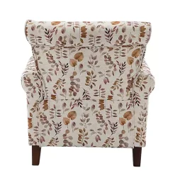 Kirklands Home Accent Chairs|Yellow and Orange Leaf Upholstered Accent Chair