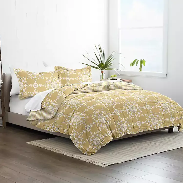 Kirklands Home Comforters|Daisy Medallion King 3-pc. Comforter Set Yellow
