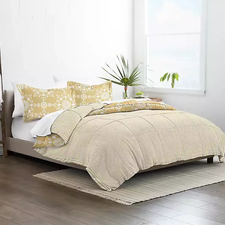 Kirklands Home Comforters|Daisy Medallion Queen 3-pc. Comforter Set Yellow