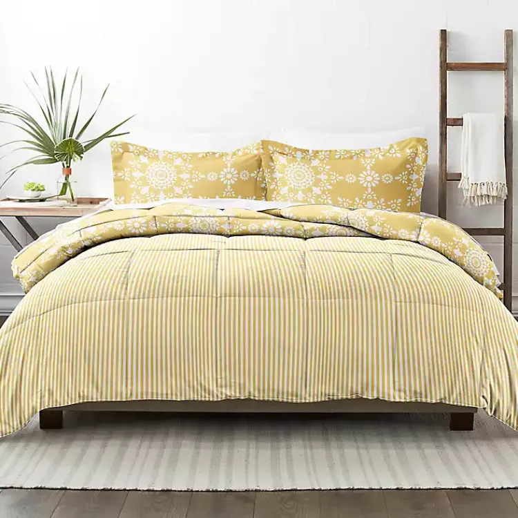 Kirklands Home Comforters|Daisy Medallion Twin 3-pc. Comforter Set Yellow