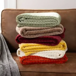 Best Heavenly Herringbone Plush Throw Blankets & Throws