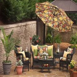 Kirklands Home Outdoor Cushions & Pillows|Herringbone Outdoor Pillows, Set of 2 Yellow