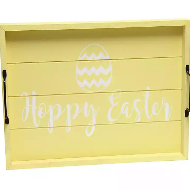 Outlet Hoppy Easter Wood Tray Easter Decorations