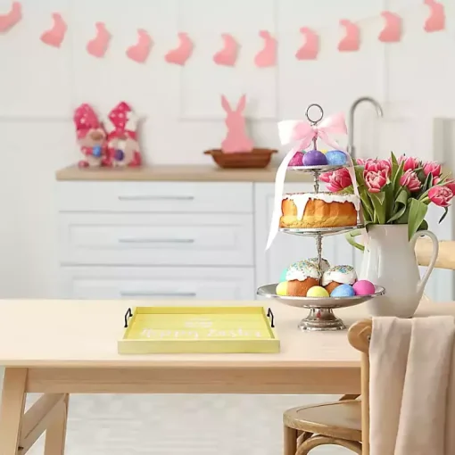 Outlet Hoppy Easter Wood Tray Easter Decorations