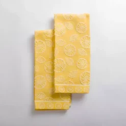 Kirklands Home Kitchen Accessories|Jacquard Lemons Kitchen Towels, Set of 2 Yellow