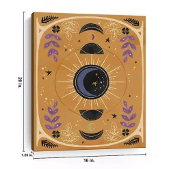 Clearance Yellow Moon Phases Canvas Art Print Halloween