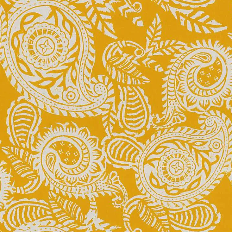 Kirklands Home Outdoor Cushions & Pillows|Yellow Paisley Outdoor Seat Cushions, Set of 2