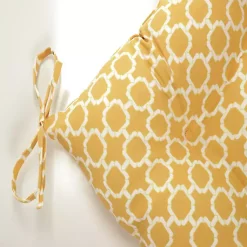 Kirklands Home Outdoor Cushions & Pillows|Pattern Tufted Outdoor Settee Cushion Yellow