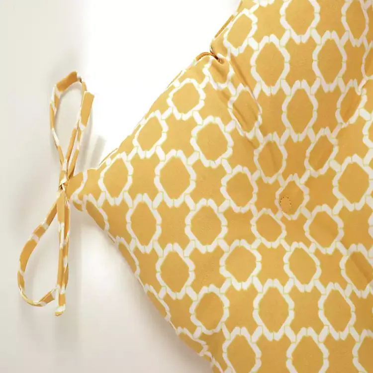 Kirklands Home Outdoor Cushions & Pillows|Pattern Tufted Outdoor Settee Cushion Yellow