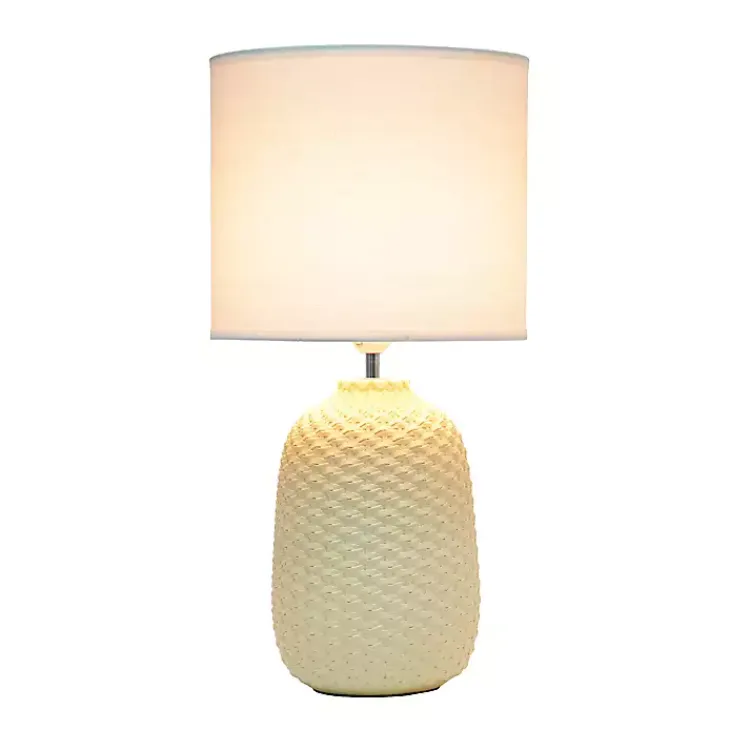 Kirklands Home Table Lamps|Purled Ceramic Table Lamp Yellow