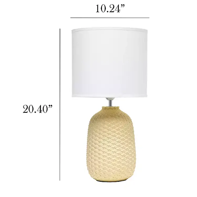 Kirklands Home Table Lamps|Purled Ceramic Table Lamp Yellow