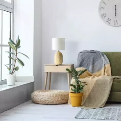 Kirklands Home Table Lamps|Purled Ceramic Table Lamp Yellow