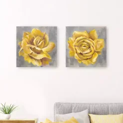Kirklands Home Canvas Art|Roses Giclee Canvas Art Prints, Set of 2 Yellow