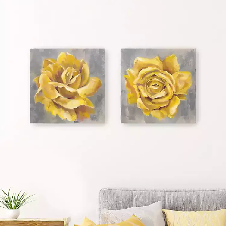 Kirklands Home Canvas Art|Roses Giclee Canvas Art Prints, Set of 2 Yellow
