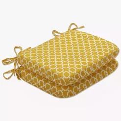 Kirklands Home Outdoor Cushions & Pillows|Rounded Outdoor Seat Cushions, Set of 2 Yellow