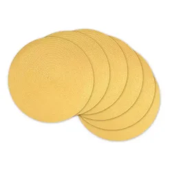 Kirklands Home Table Linens|Solid Round Placemats, Set of 6 Yellow