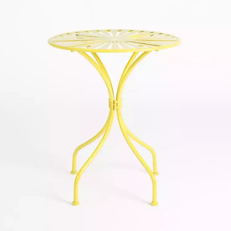Kirklands Home Outdoor Sets|Sunburst Metal 3-pc. Outdoor Bistro Set Yellow