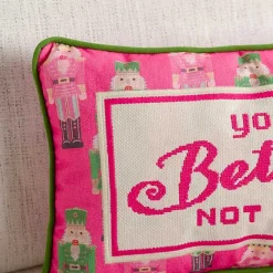 Hot You Better Not Pout Needlepoint Pillow Pillows