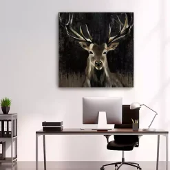 Kirklands Home Canvas Art|Young Buck Giclee Canvas Art Print, 40x40 in. Black