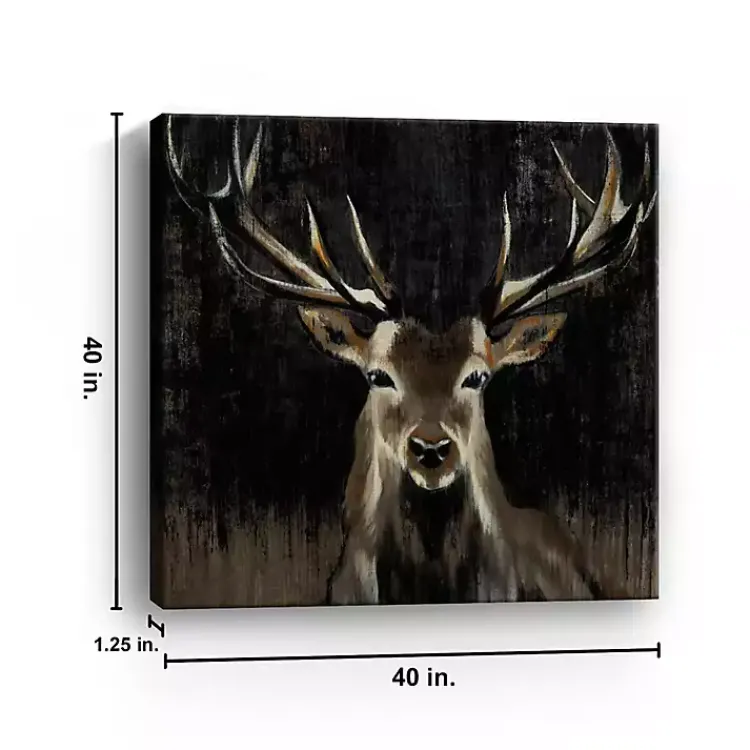Kirklands Home Canvas Art|Young Buck Giclee Canvas Art Print, 40x40 in. Black